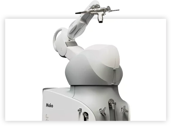 Mako robotic arm configured for knee surgery