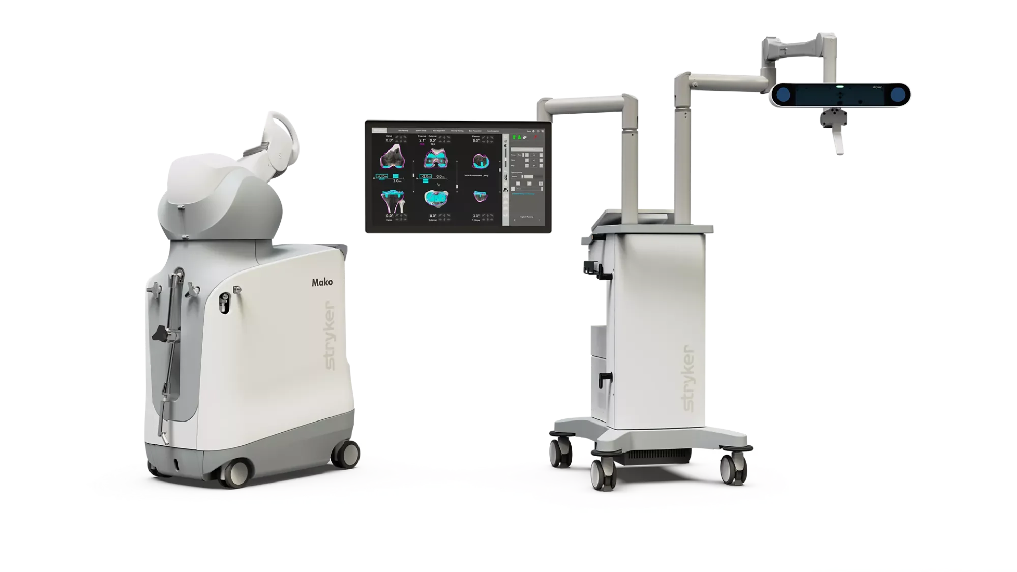 Stryker Mako robotic arm with navigation camera and planning display